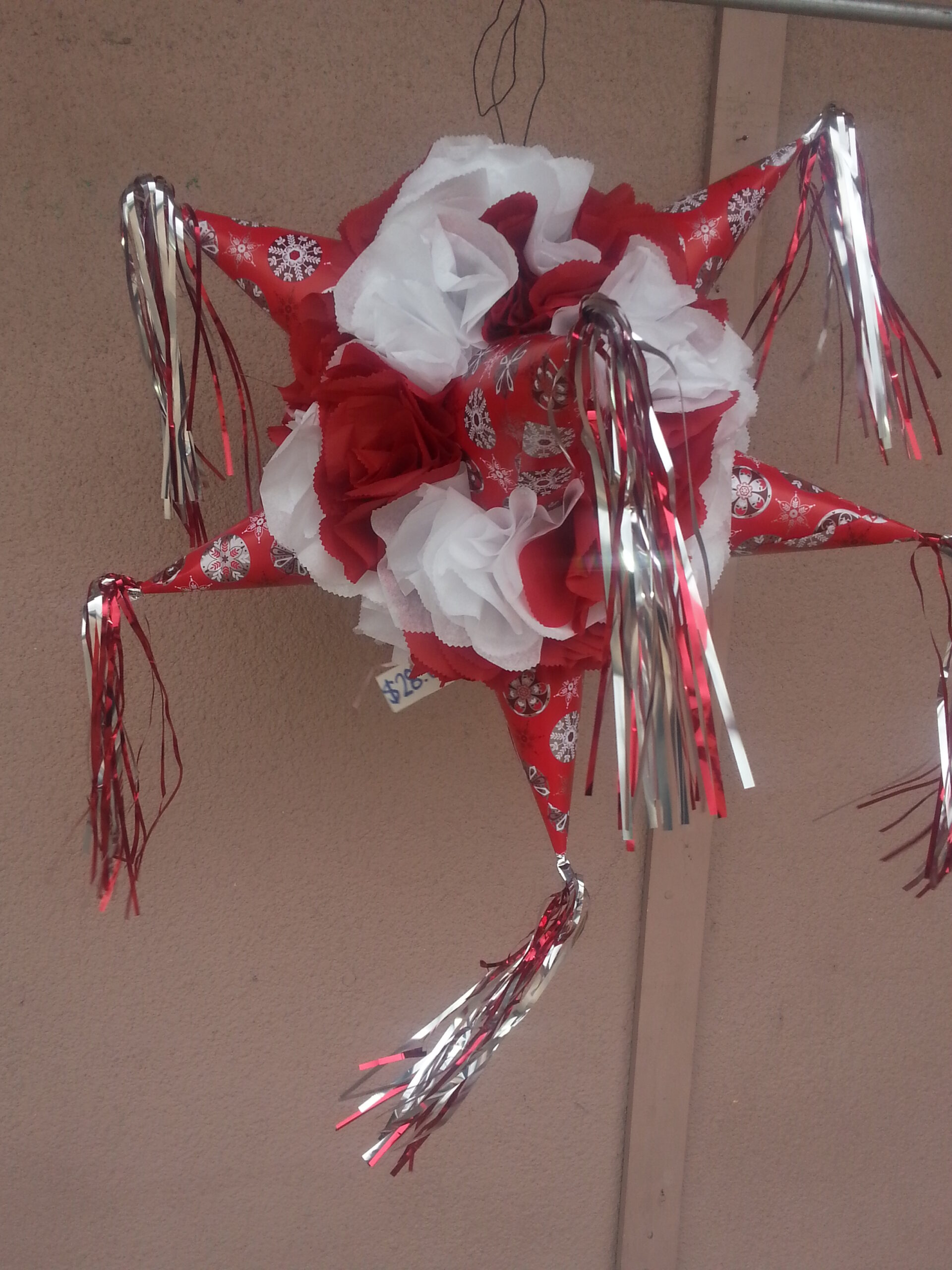 traditional star pinata red/white (Lg) X-mas 001-31 – Party